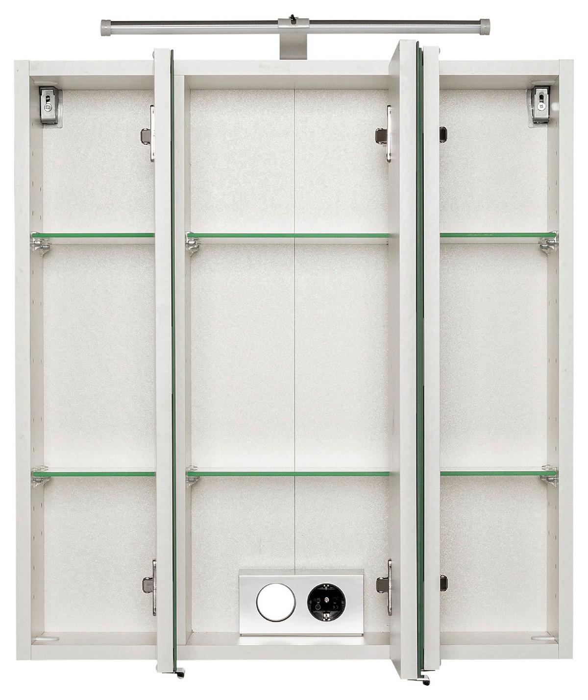 Spiegelschrank Paris ca. 60x64 cm Weiß - Silberfarben/Weiß, MODERN, Glas/Holzwerkstoff (60/64/20cm) - Held