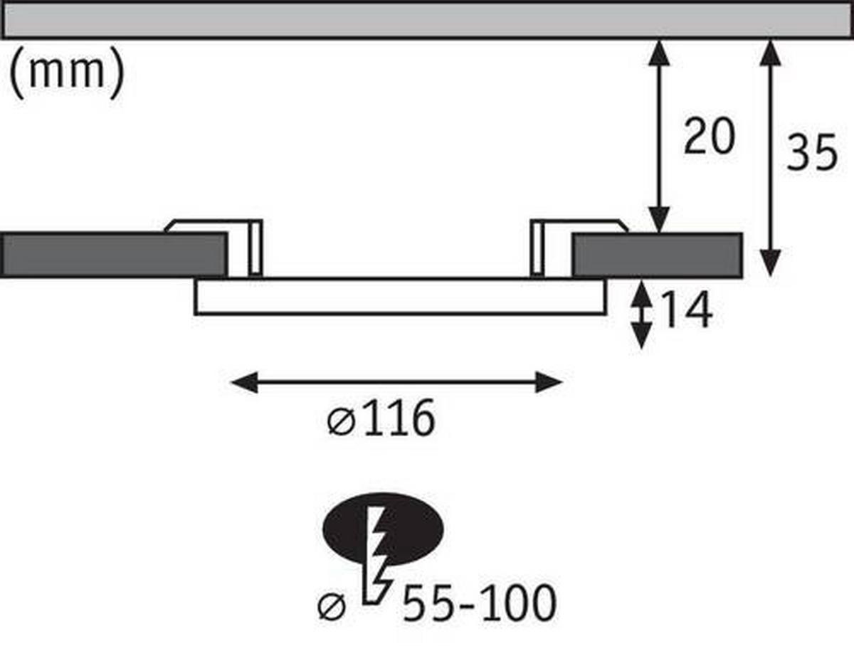 LED-Paneel Cover-it Panel in Weiß max. 6 Watt - Weiß, Basics, Kunststoff (11,6cm) - Paulmann