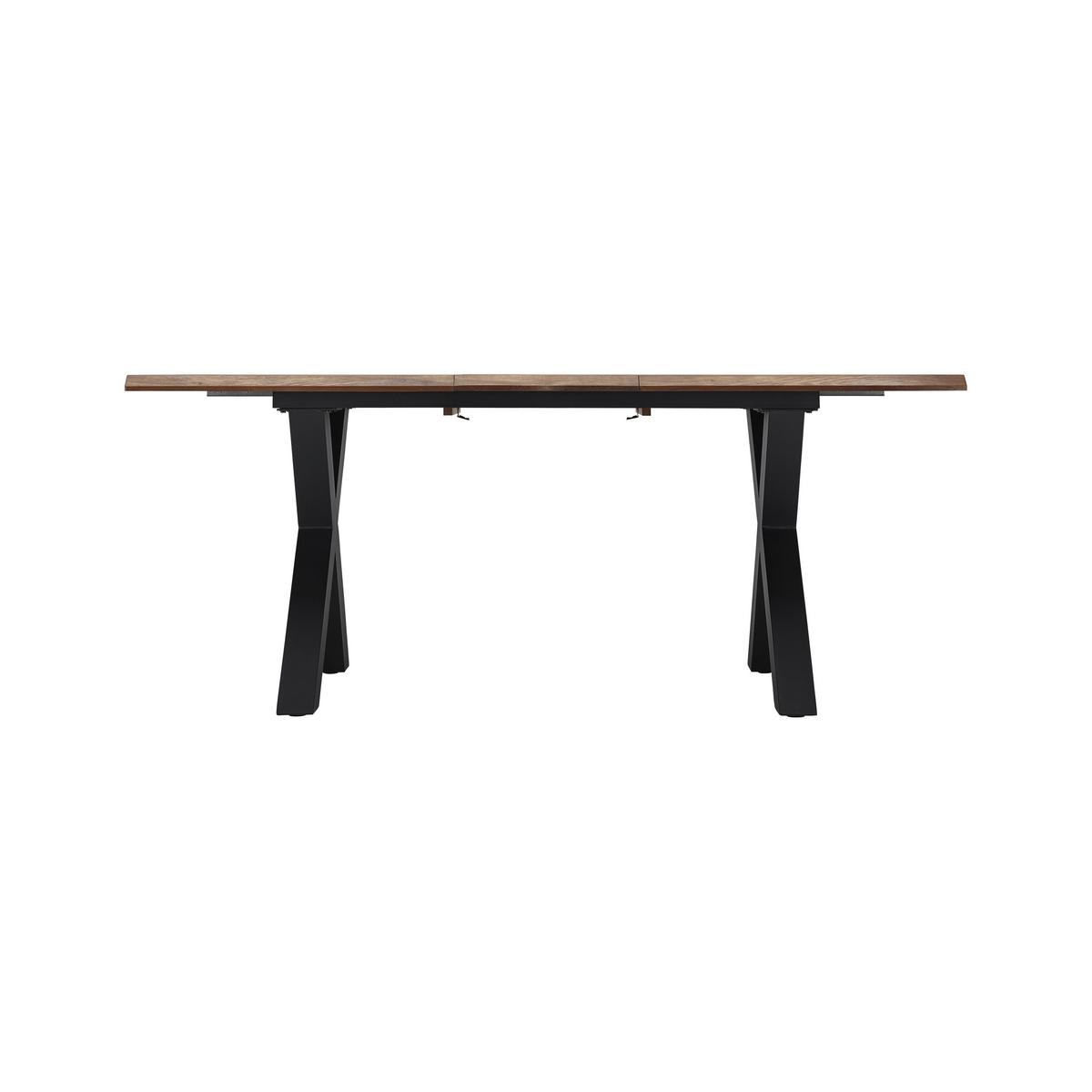 Esstisch ausziehbar Lia Walnussfarben MDF - Walnussfarben/Schwarz, MODERN, Holzwerkstoff/Metall (140-180/90/76cm) - Bessagi Home