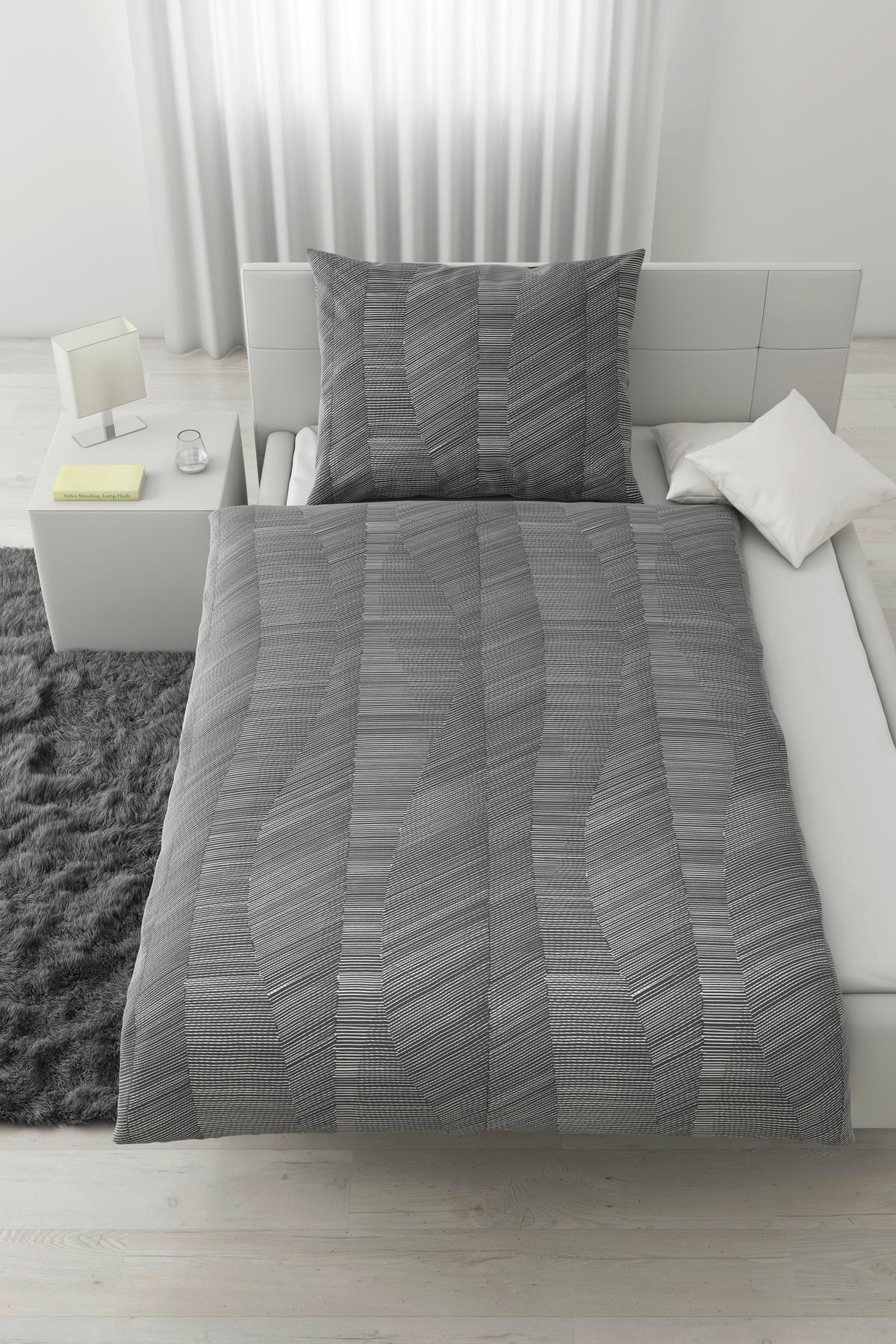 Ágyneműhuzat-garnitúra Elias - szürke, Romantik / Landhaus, textil (140/200cm) - Modern Living