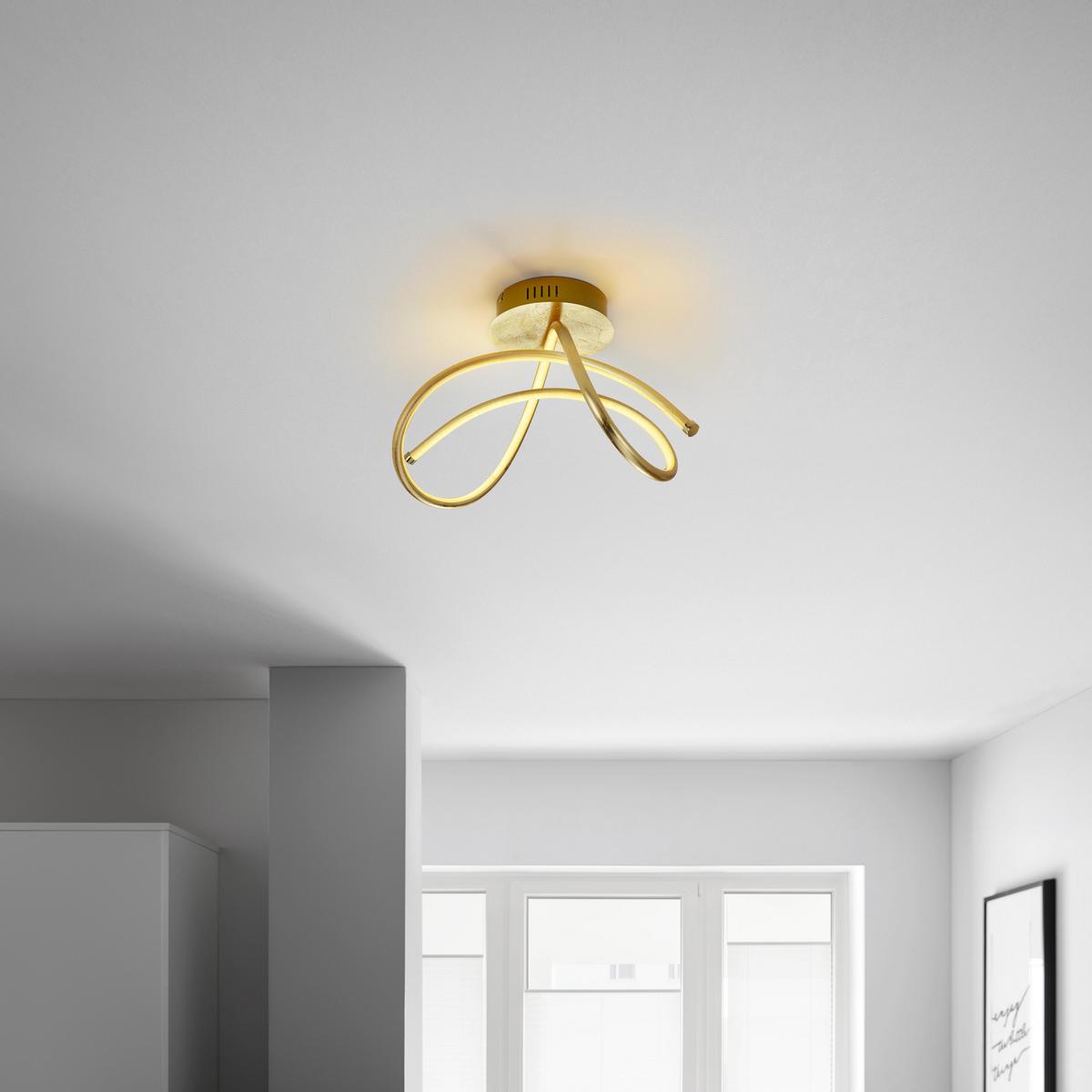 LED-Deckenleuchte Violetta max. 30 Watt - Goldfarben, Kunststoff/Metall (51/28/30cm)