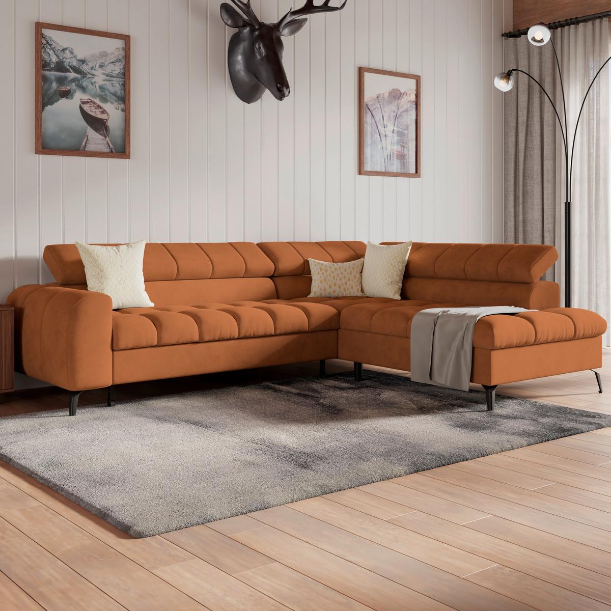Coltar VOLF - negru/ruginiu, Trend, plastic/textil (261/203cm) - Modern Living