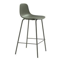 STOŁEK BAROWY WHTBIY - oliwkowa zieleń, Design, tworzywo sztuczne/metal (41/93/48cm) - Boxxx