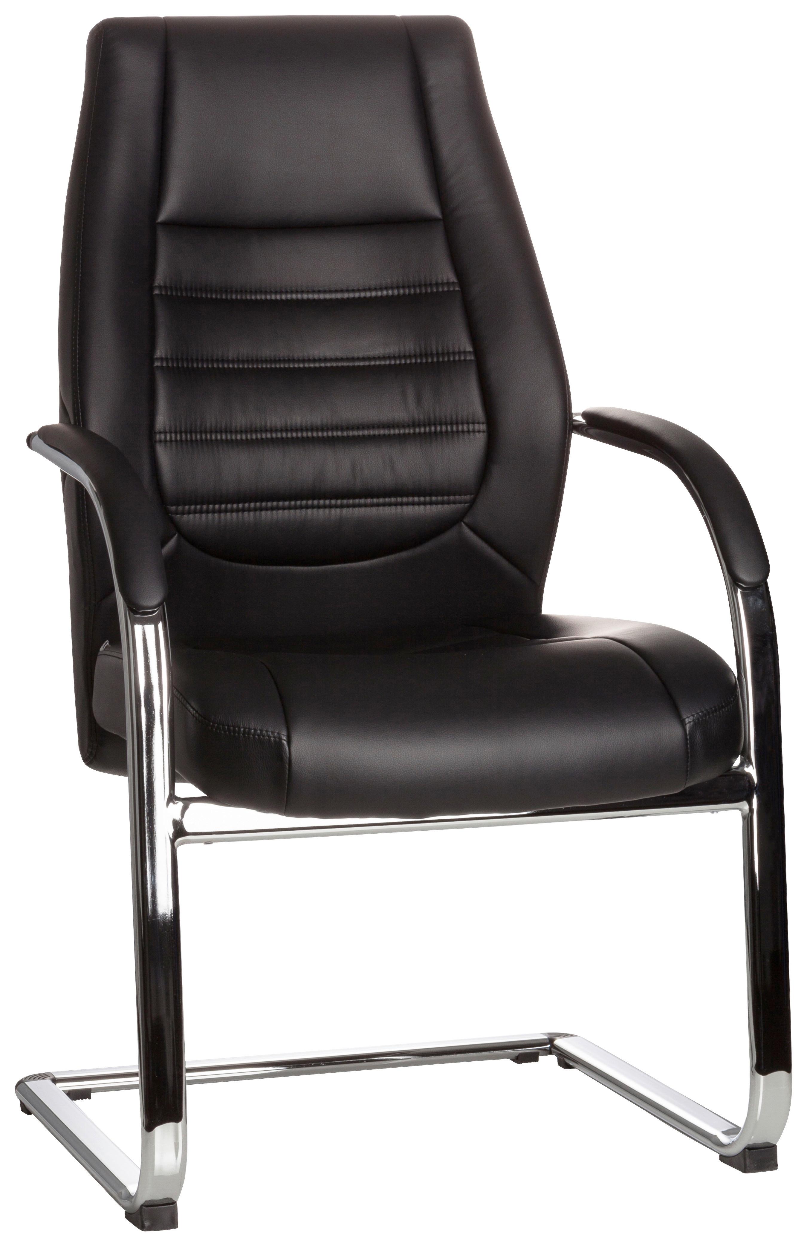 Konferenčni Stol Vitoro V, Črna - srebrne barve/črna, Basics, kovina/tekstil (58/107/59cm) - MID.YOU