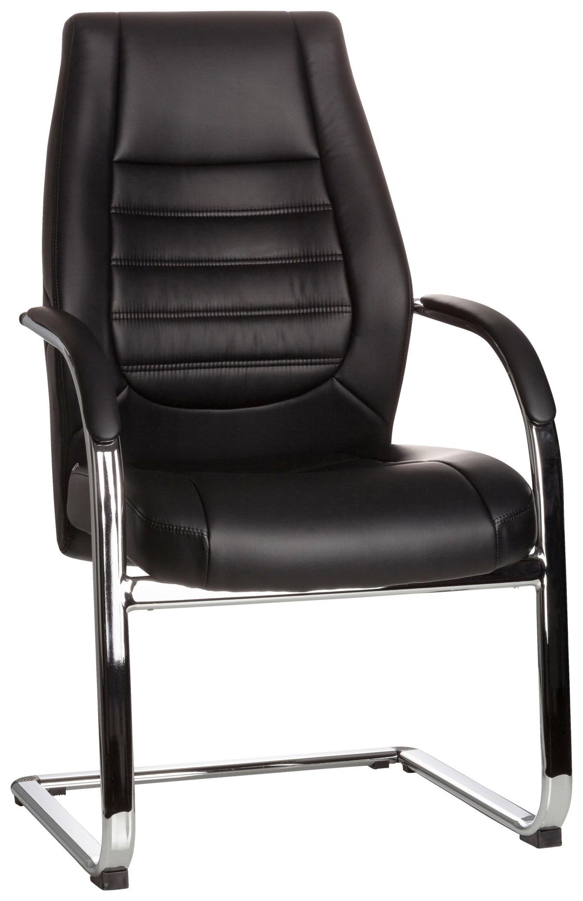 Konferenčni Stol Vitoro V, Črna - srebrne barve/črna, Basics, kovina/tekstil (58/107/59cm) - MID.YOU