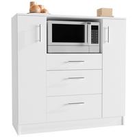 Kredenca Esilo, Bela - bela/barve aluminija, Design, kovina/leseni material (109/110/40cm) - MID.YOU