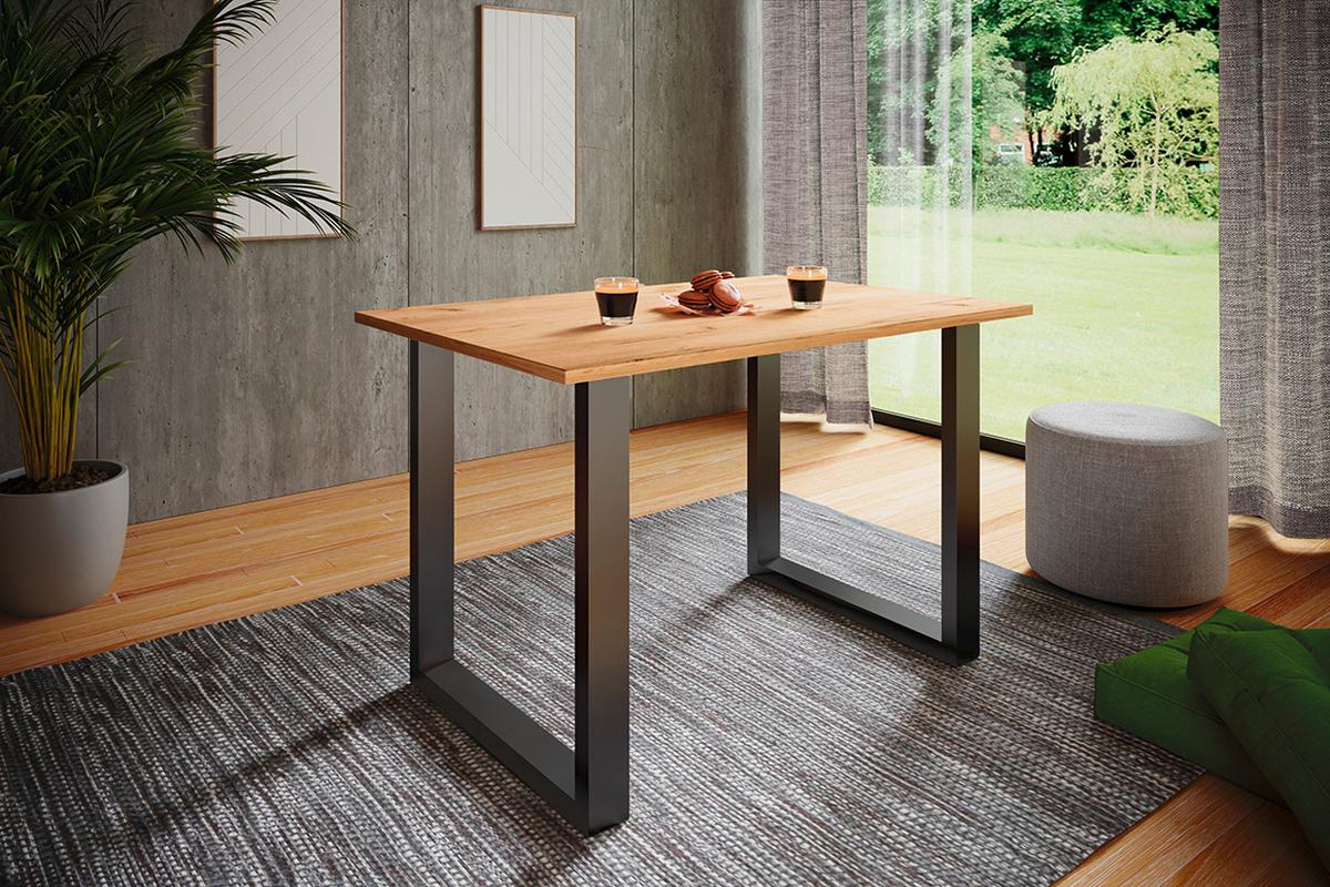 Jedilna Miza Xona, Barva Hrasta, Črna, 140x80cm - črna/medeni hrast, Basics, kovina/leseni material (140/80/76cm) - MID.YOU