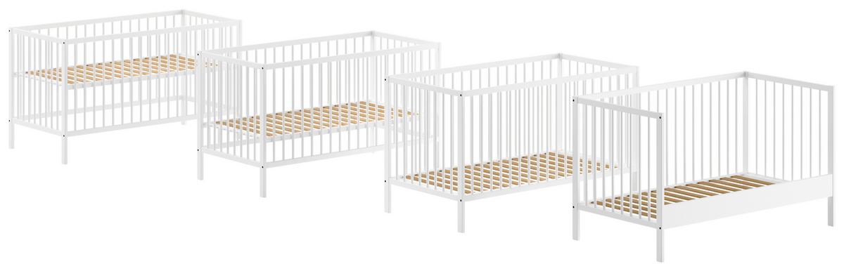 Kinder-/Juniorbett Dino ca. 70x140 cm Weiß - Weiß, MODERN, Holz (70/140cm) - MID.YOU