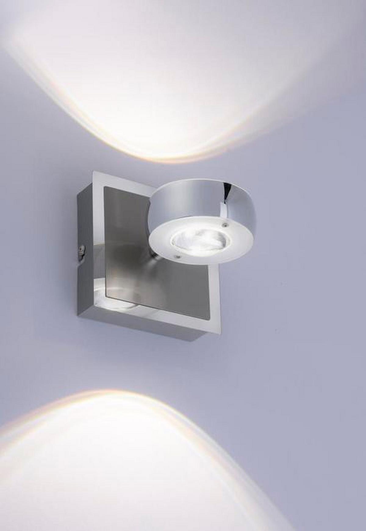 LED-Wandleuchte Lolasmart-Opti Silberfarben max. 6 Watt - Silberfarben, Design, Kunststoff/Metall (12/12/14cm)