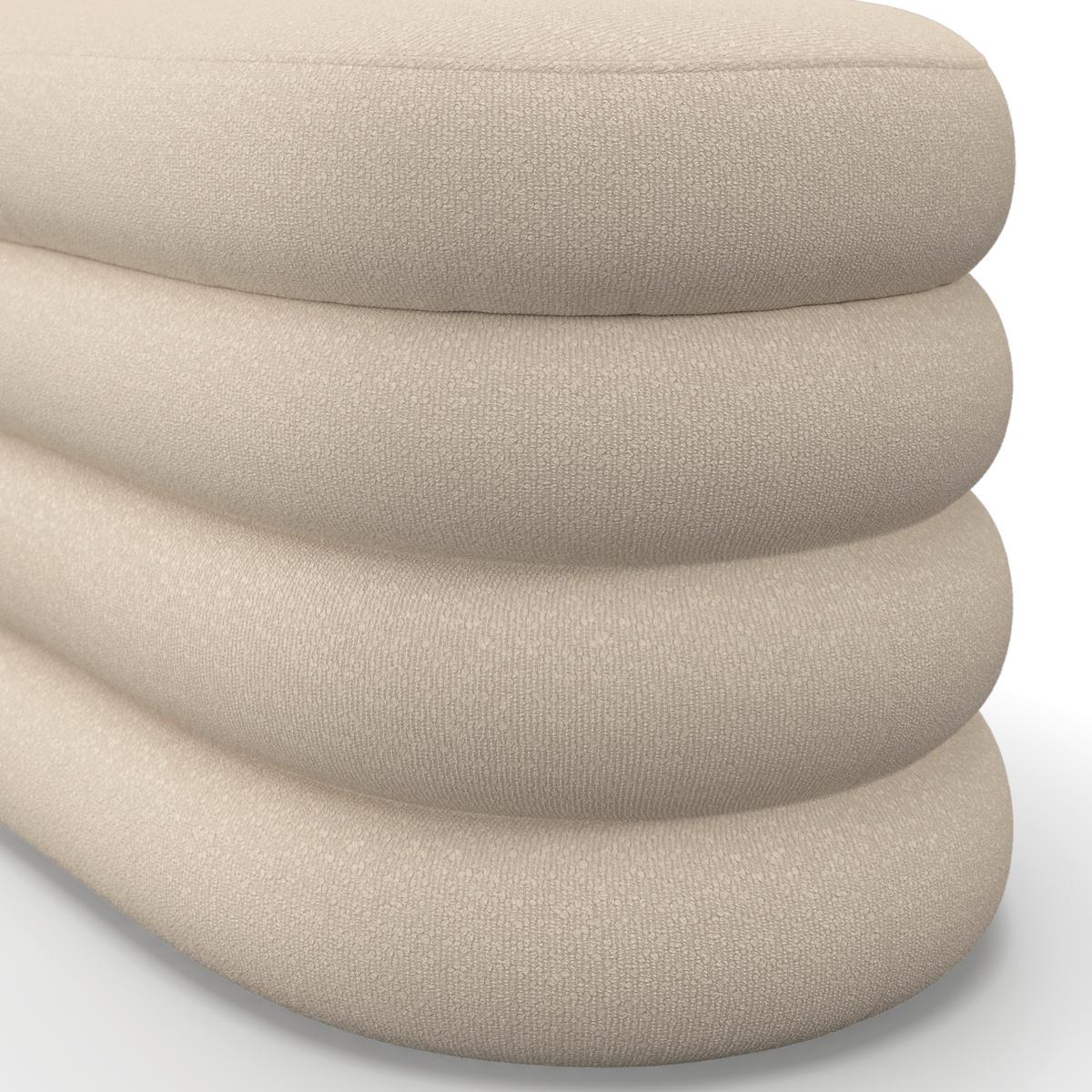 Hockerbank Lorena Braun Boucle Gepolstert mit Stauraum - Braun, MODERN, Holz/Textil (110/47/45cm) - Bessagi Home