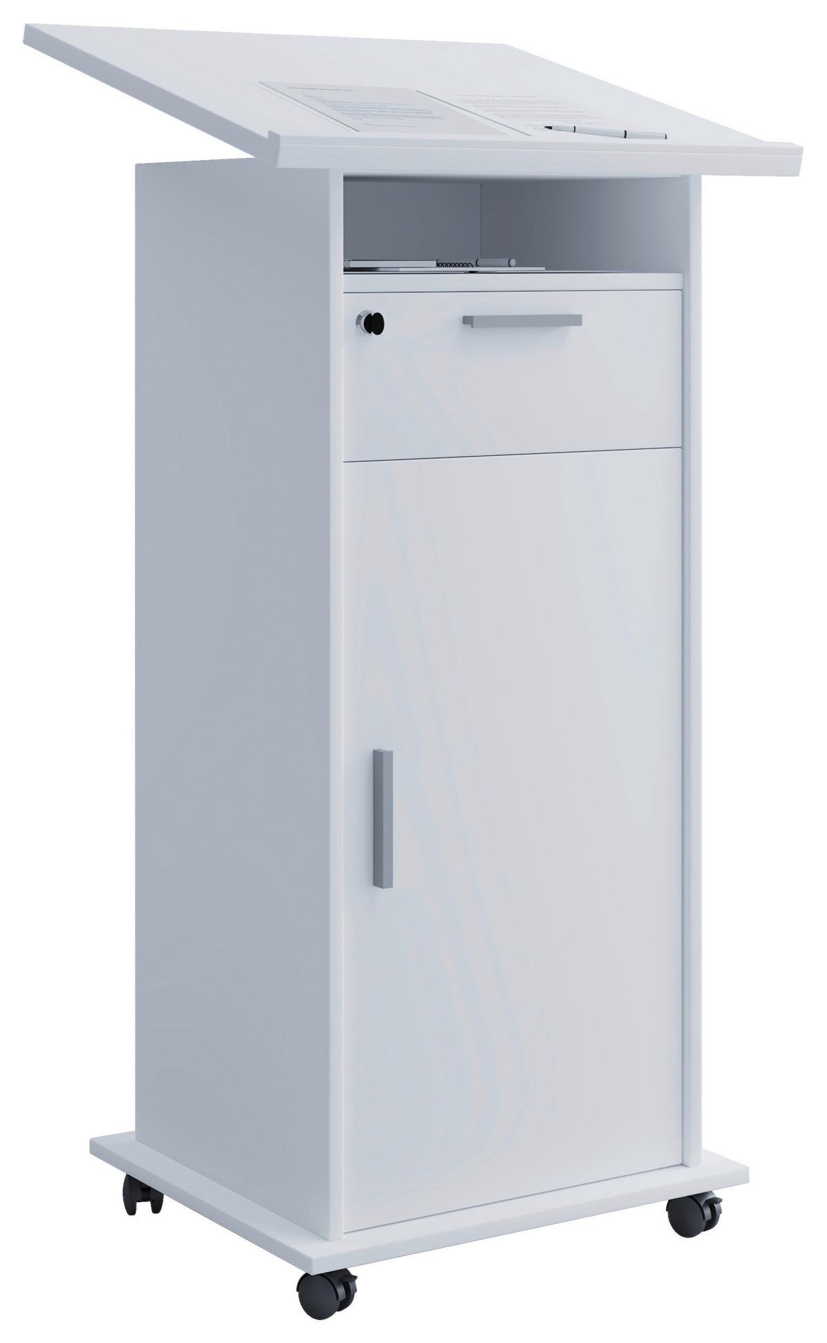 Stehpult Meeta Weiß - Weiß, Basics, Holzwerkstoff (60/50/120cm) - MID.YOU