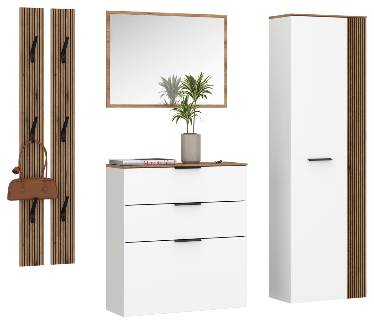 Oglindă ALADIN - culoare lemn stejar, Modern, sticlă/material pe bază de lemn (80/60/16cm) - Modern Living