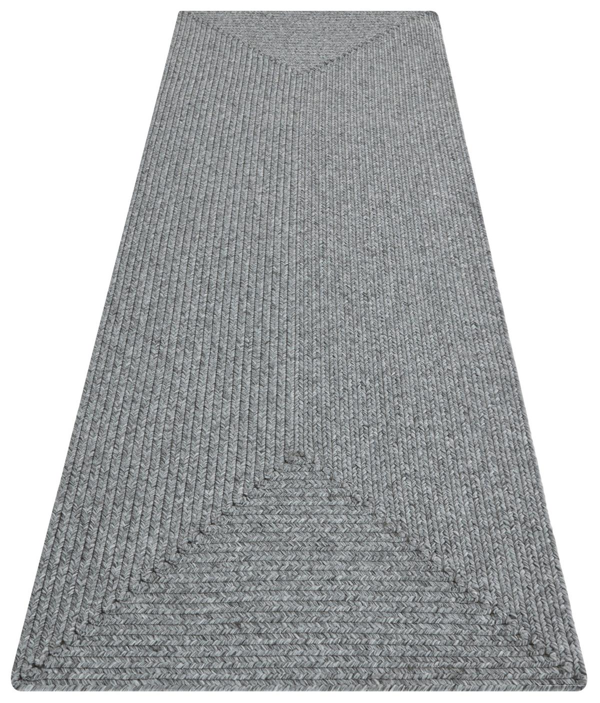 Läufer Trenzado Hellgrau ca. 80x200cm - Hellgrau, Basics, Kunststoff (80/200cm)