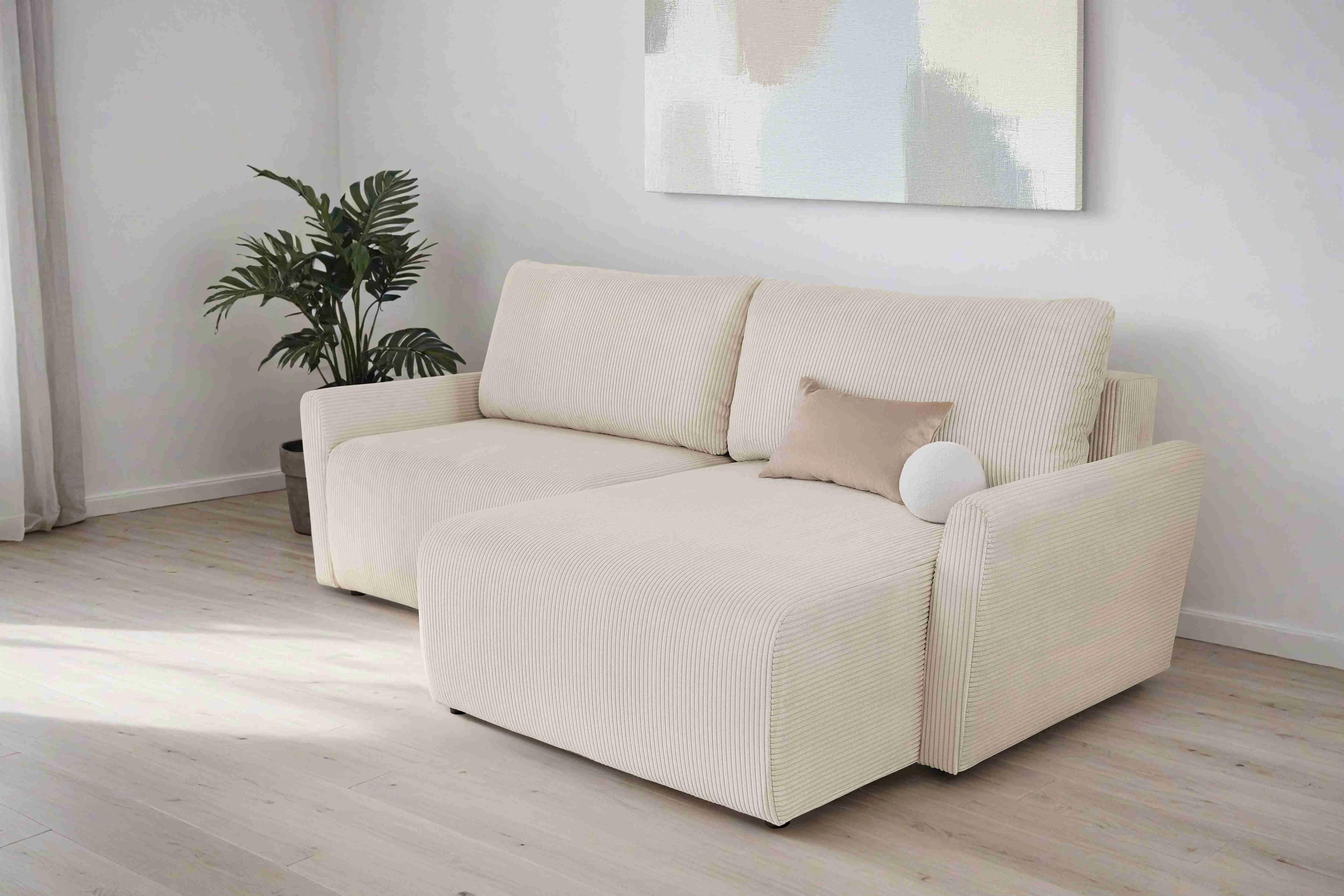 Kutna Garnitura Josh - bež, Trend, tekstil (229/146cm)