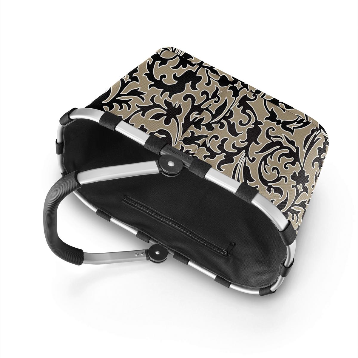 KOSZYK NA ZAKUPY BK7061 - czarny/brązowy, Basics, tworzywo sztuczne/tkanina (49/29/28cm) - Reisenthel