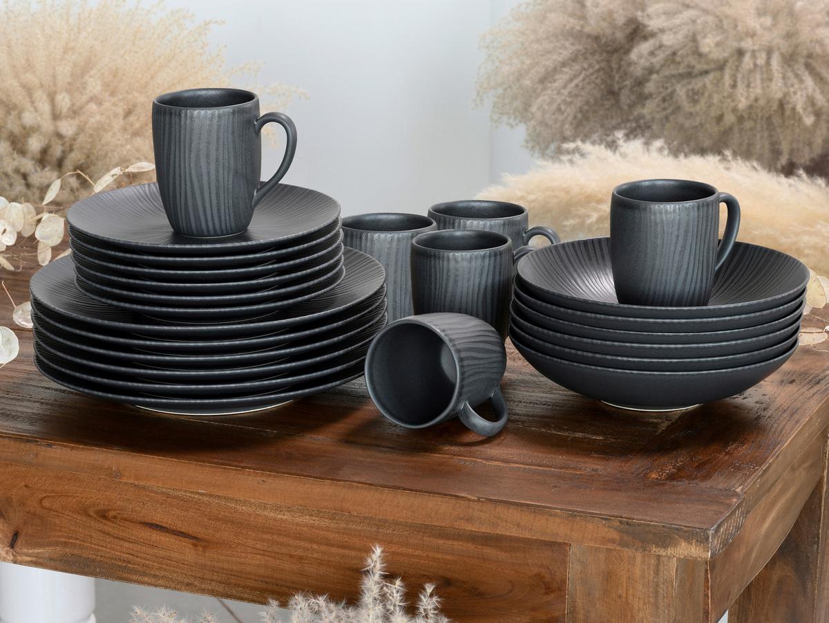 Kombinirani Servis Vesuvio Black, 24-Delni - antracit, keramika - Creatable
