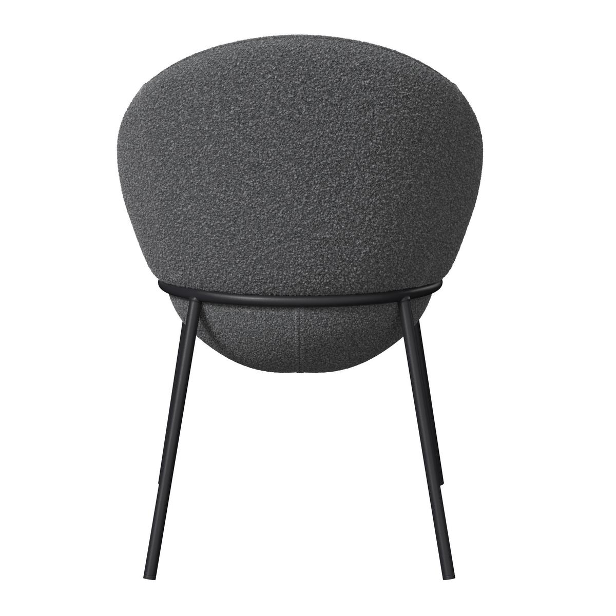 Armlehnstuhl Zoa Grau Struktur Gepolstert - Schwarz/Grau, MODERN, Holz/Textil (57/85/61cm) - Bessagi Home