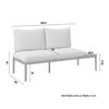 LOUNGEGRUPP EMILIA - beige/mörkgrå, Modern, metall/glas (168/75/73,5cm) - Mömax