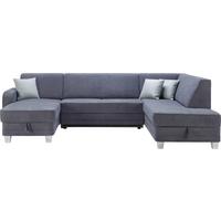 Wohlandschaft Messina ca. 165x296x198 cm - Chromfarben/Dunkelgrau, Modern, Kunststoff/Textil (165/296/198cm) - Mömax