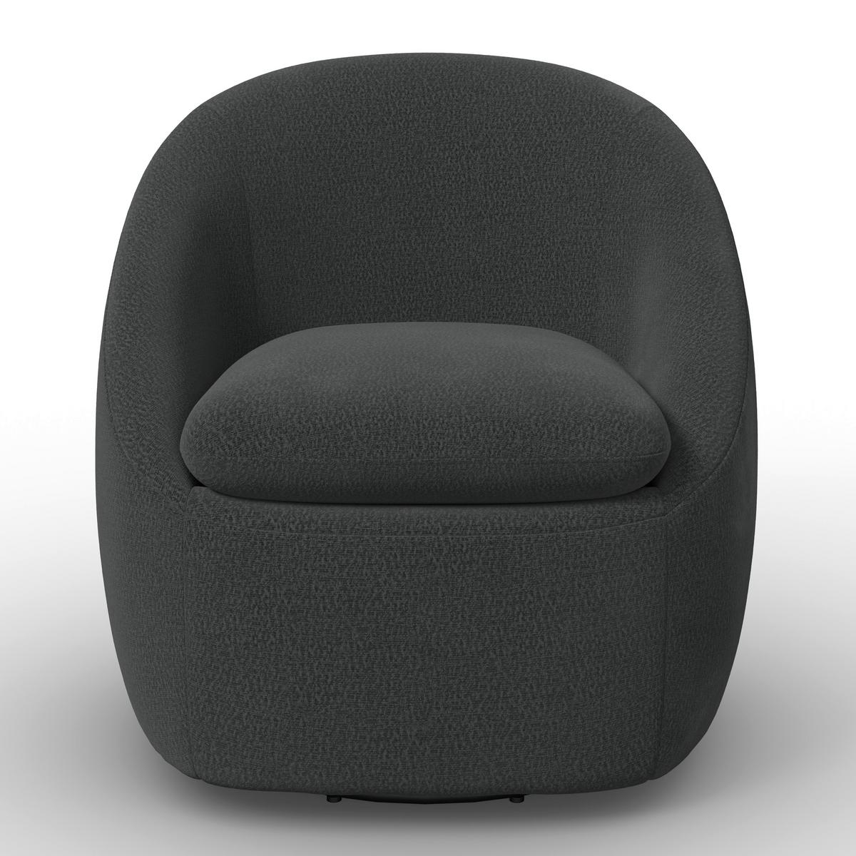 Sessel Dora Chenille Schwarz - Schwarz, MODERN, Holz/Textil (77/74/73cm)