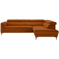 Ecksofa Orange - Schwarz/Orange, Modern, Textil (301/210cm) - Premium Living