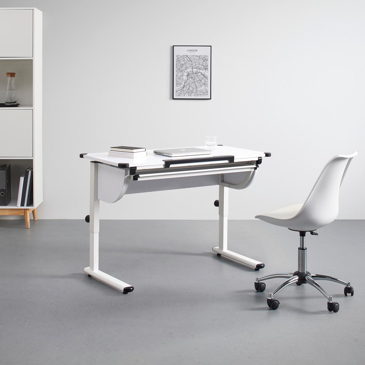 BIURKO CARALINA - biały, Modern, metal (112/60/53-83cm) - Bessagi Home