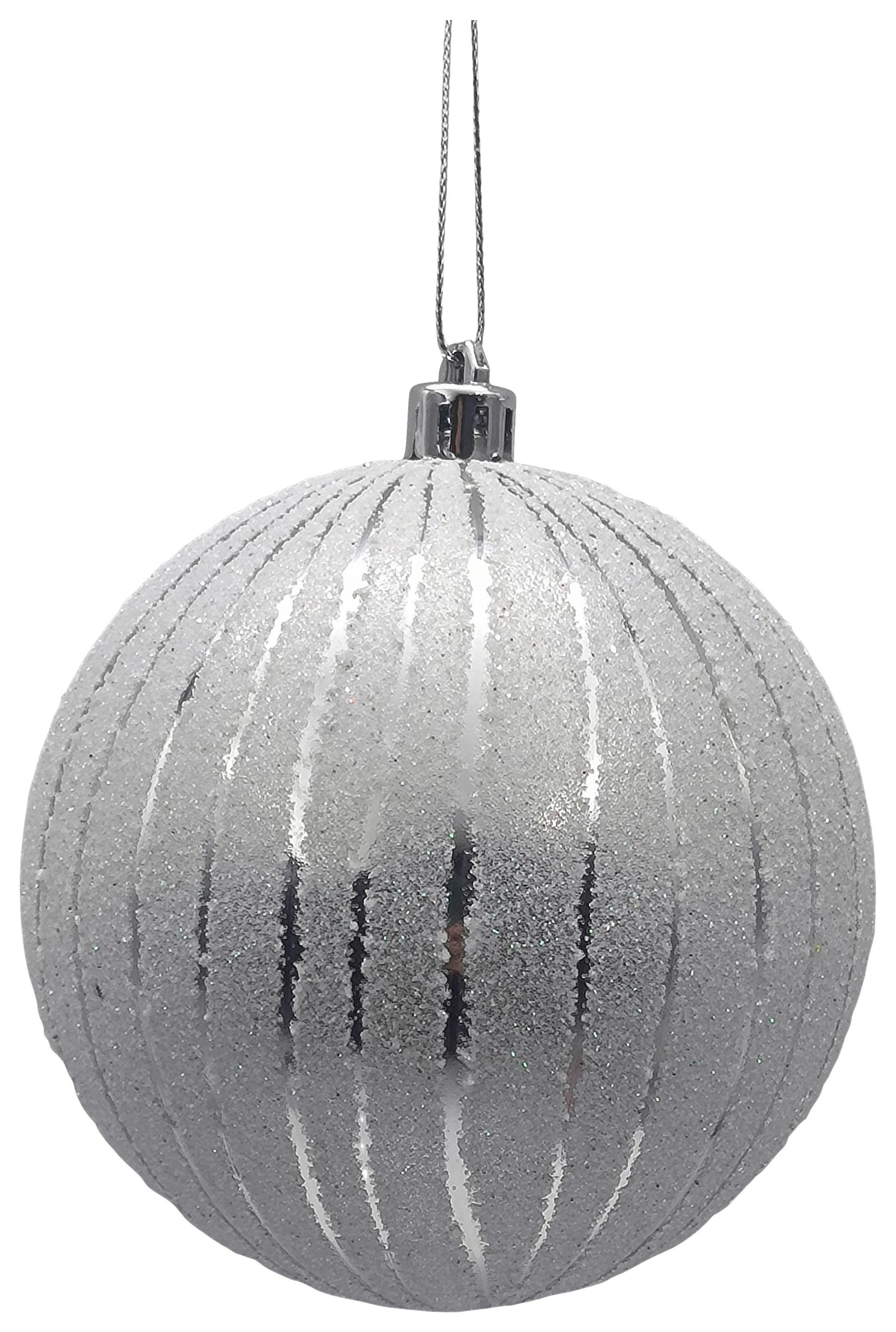 Christbaumkugel Weiss - Weiss, Konventionell, Kunststoff (10cm) - Mömax