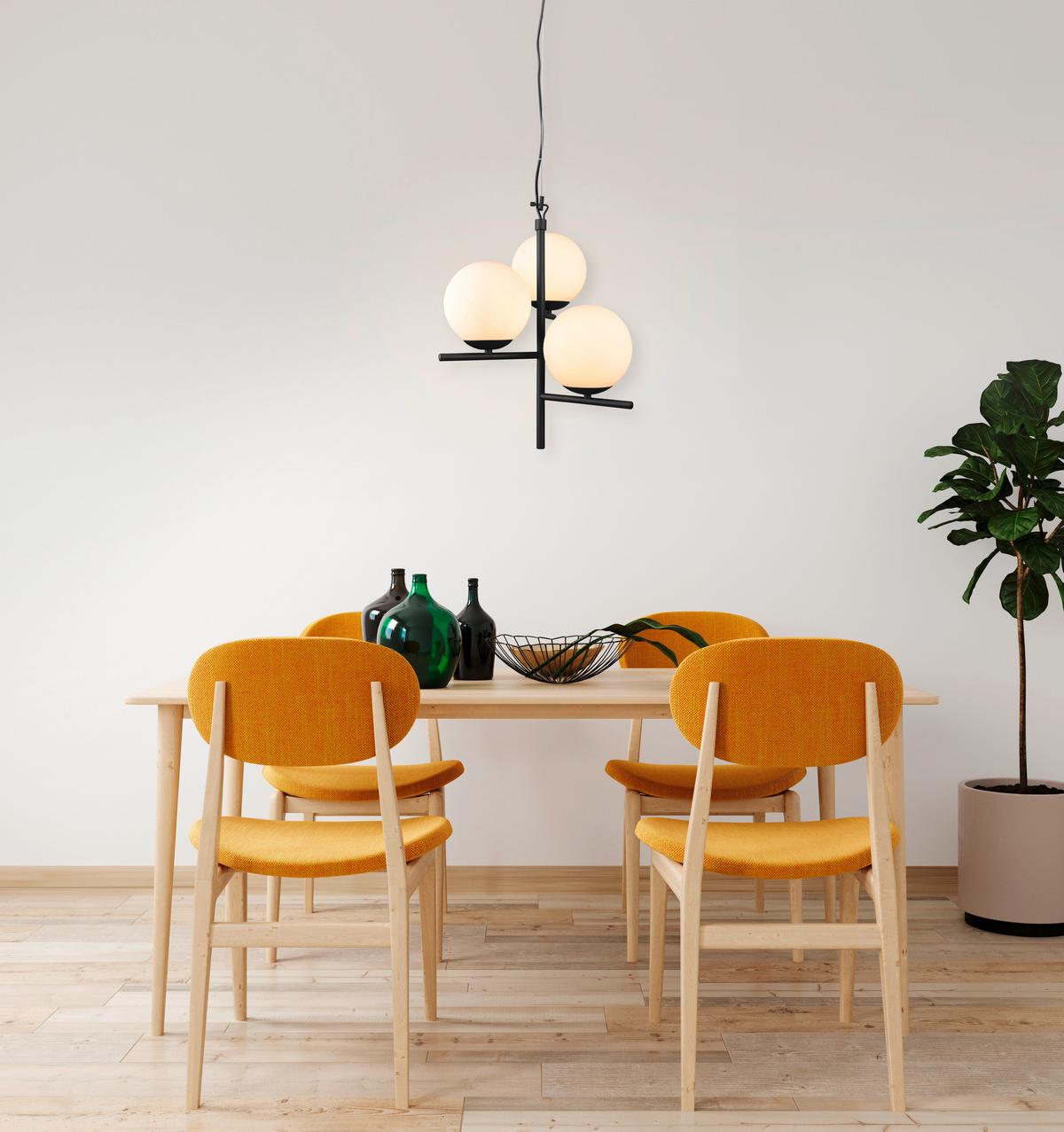 Pendelleuchte Pure Schwarz max. 28 Watt - Schwarz/Weiß, MODERN, Glas/Metall (40/150cm) - Trio Leuchten