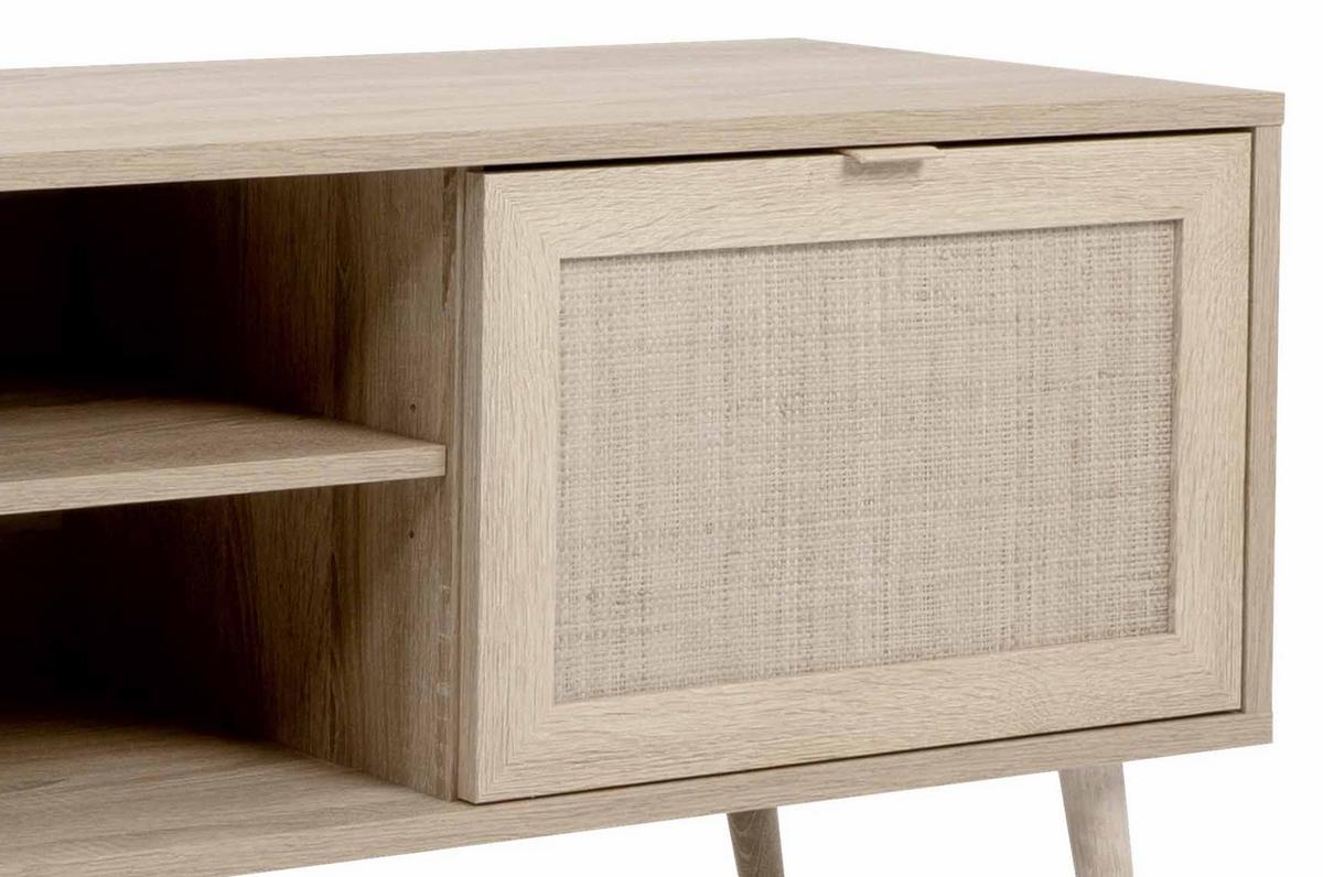 KOMODA NISKA BALI - kolor dębu sonoma, Natur, materiał drewnopochodny (150/52/40cm) - MID.YOU