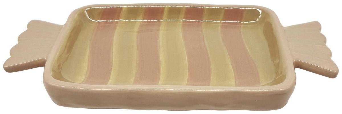 Okrasni Krožnik Candy - roza/rjava, Konvencionalno, keramika (21,4/2,3/10,5cm) - Mömax