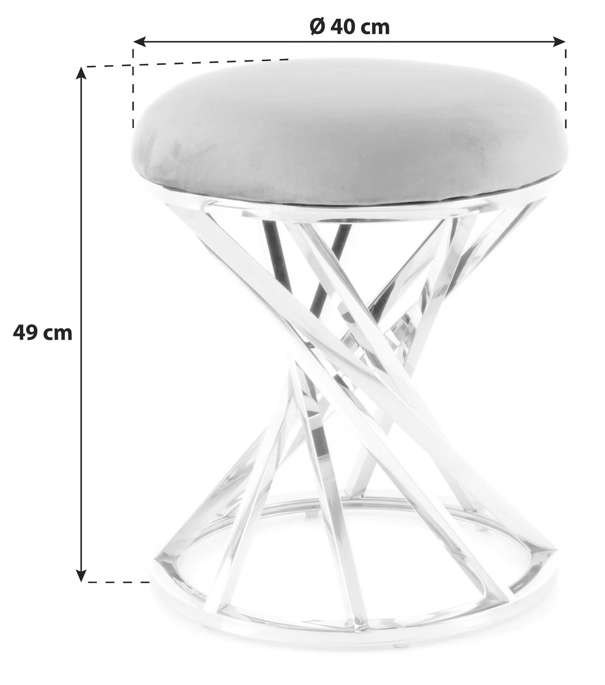 Hocker Zs182-Gld - Goldfarben/Grün, Trend, Textil/Metall (40/49/40cm) - Kayoom