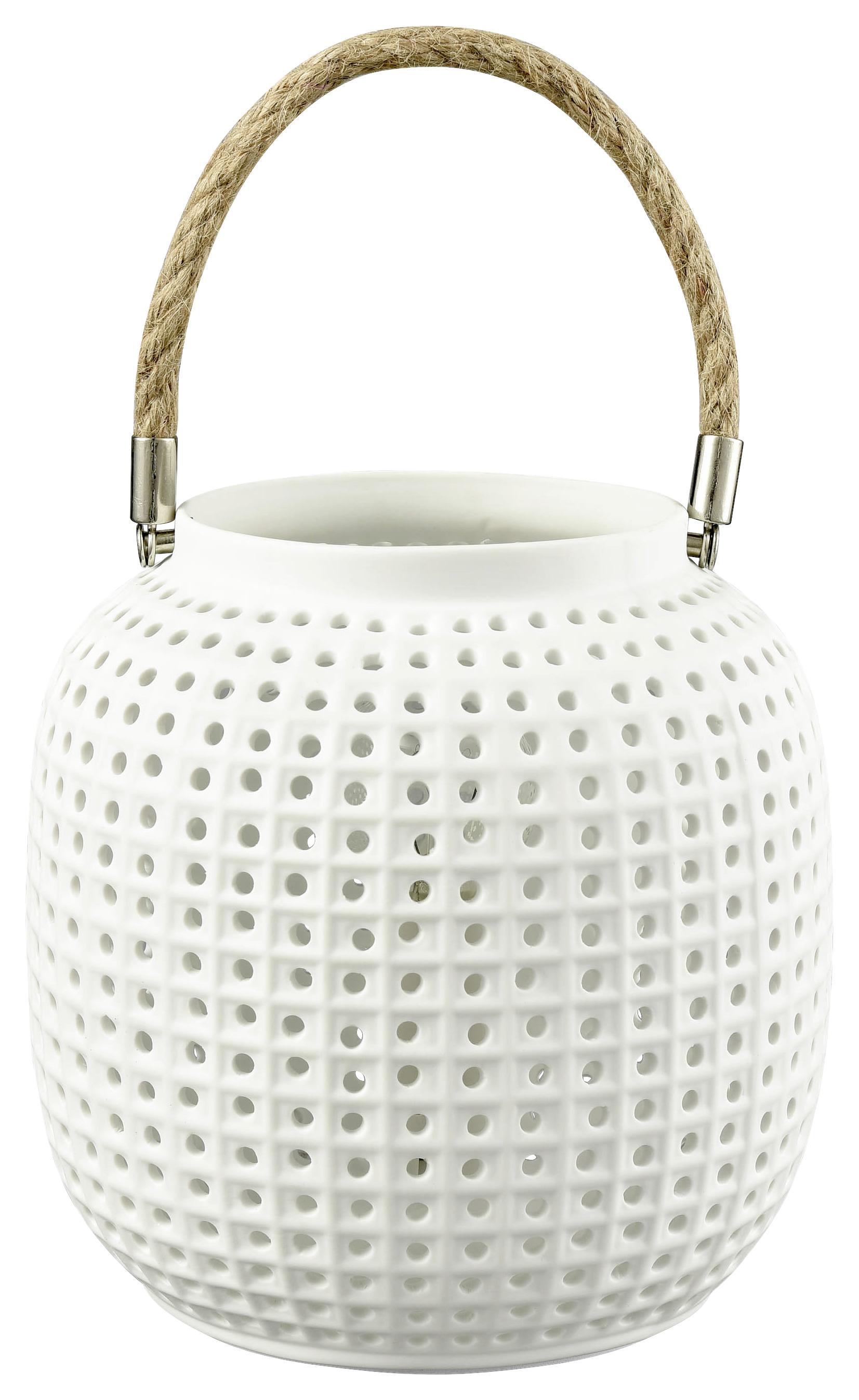 Tischleuchte Kerri in Weiss max. 25 Watt - Weiss, Modern, Keramik/Kunststoff (16,5/16,4cm) - Modern Living