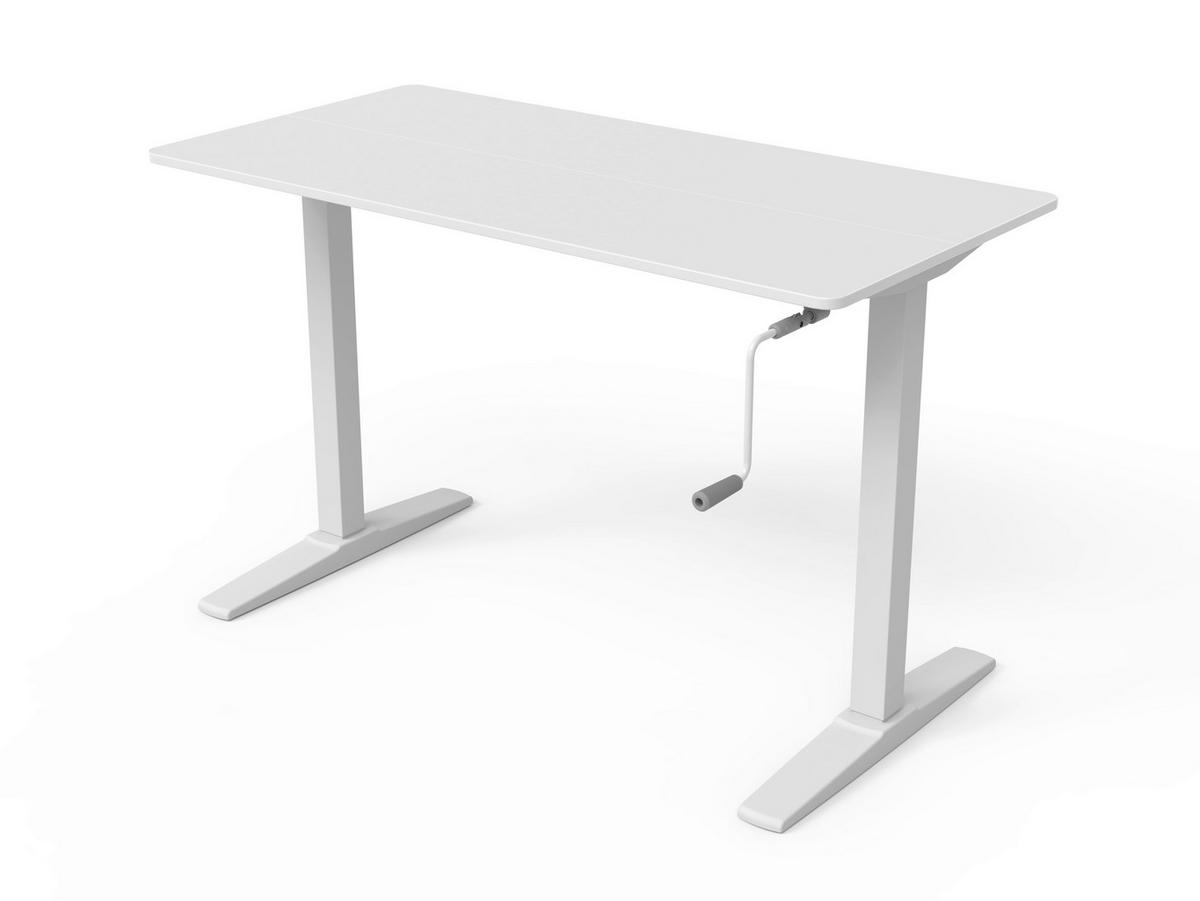 BIURKO KAMIL - biały, Modern, materiał drewnopochodny/tworzywo sztuczne (120/75-120/60cm) - MID.YOU