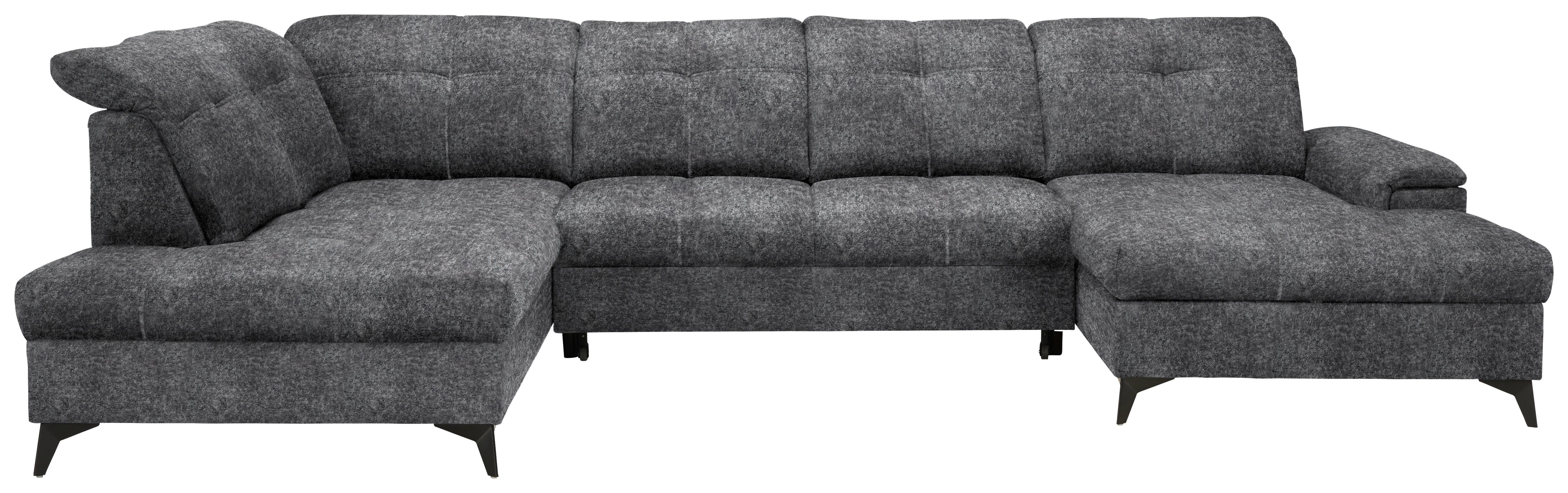 Wohnlandschaft Sierra Grau - Grau, MODERN, Textil/Metall (230/364/181cm) - Mömax