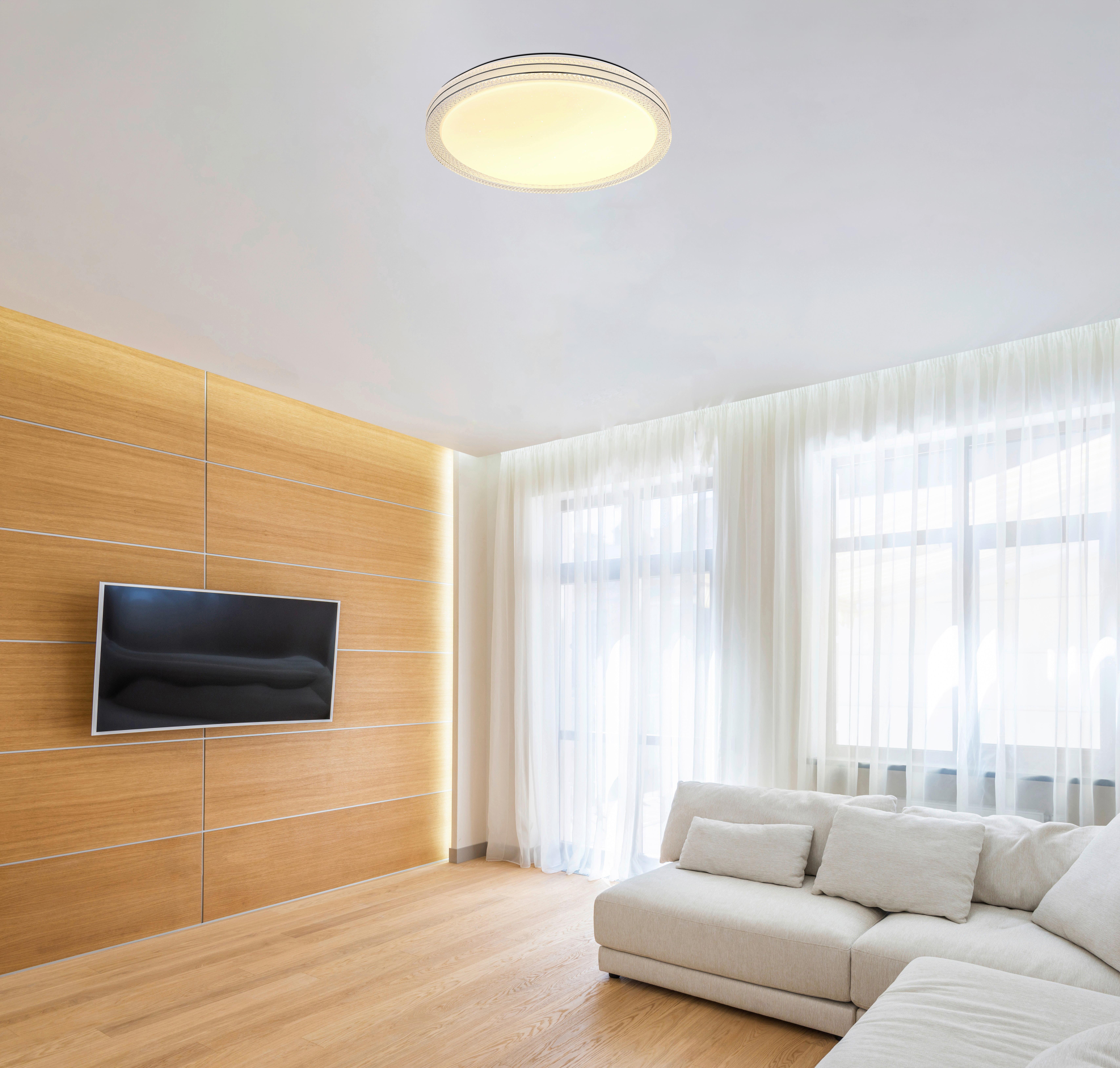 LED-DECKENLEUCHTE 41263-24 - Klar/Weiss, Konventionell, Kunststoff/Metall (49/7cm) - Globo