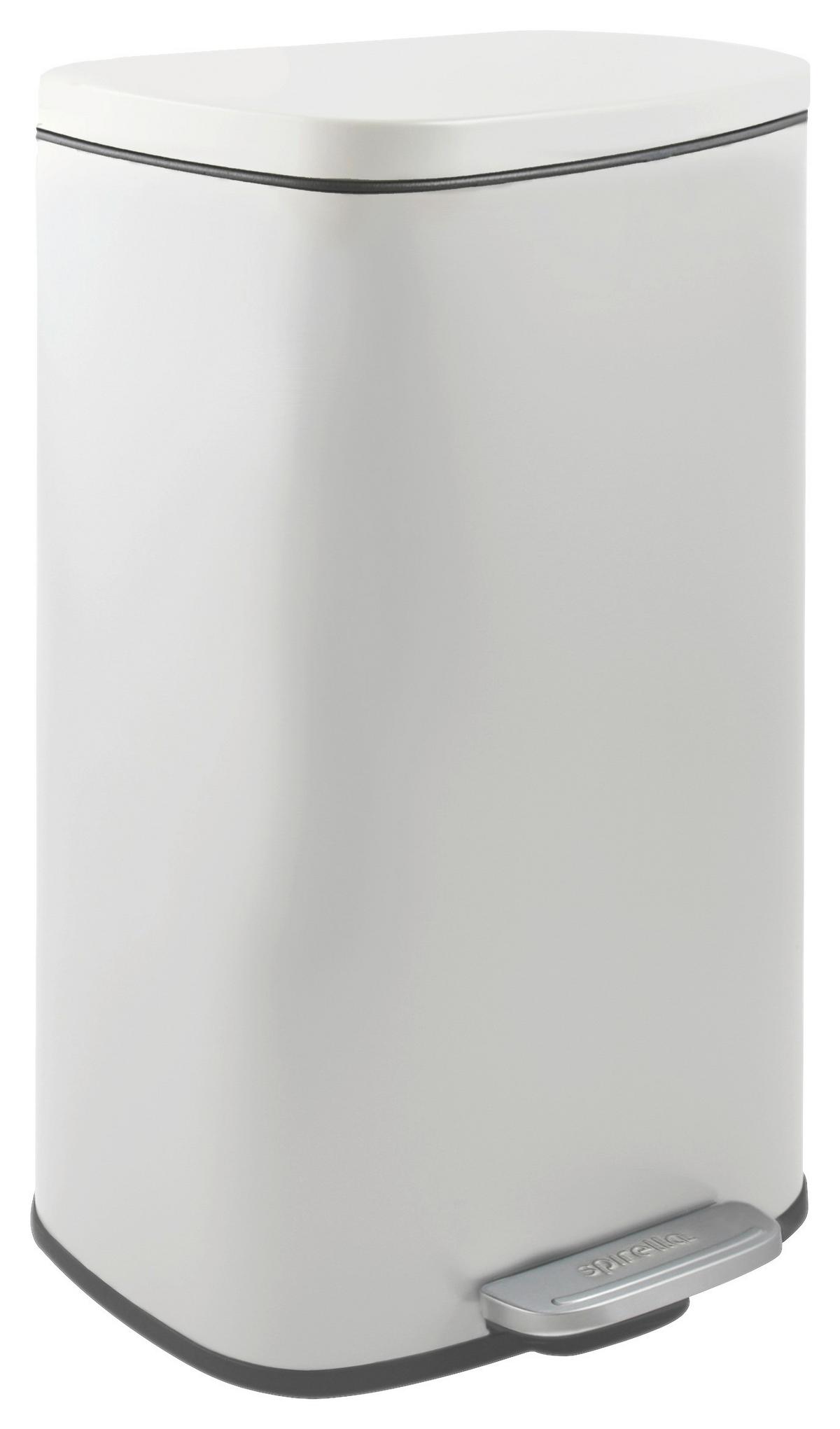 Treteimer Akira Matt-White - Weiss/Schwarz, Basics, Kunststoff/Metall (34,3/23,5/62,9cm) - Spirella