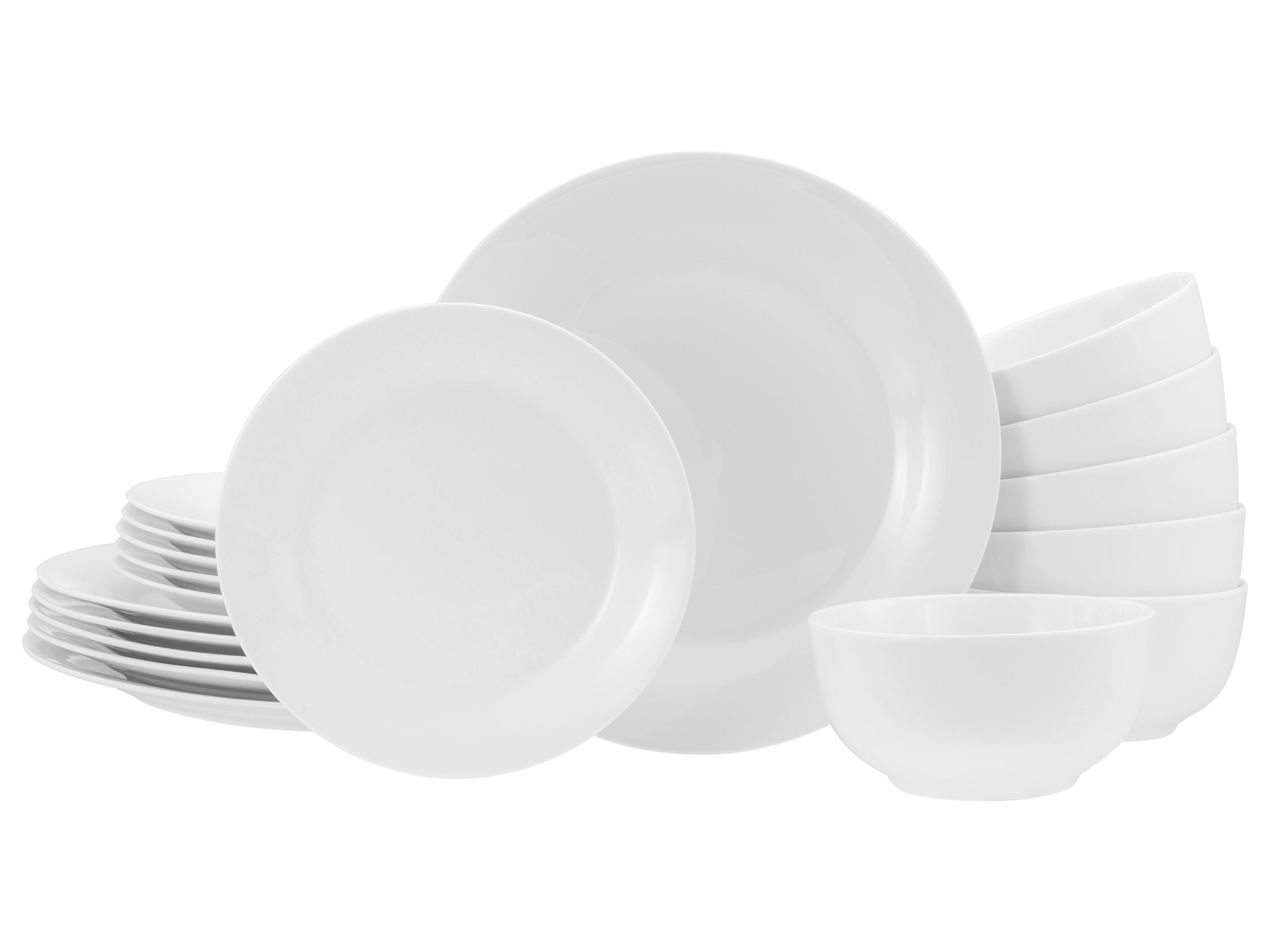 Jedilni Servis Base, 18-Delni - bela, Basics, keramika - Creatable