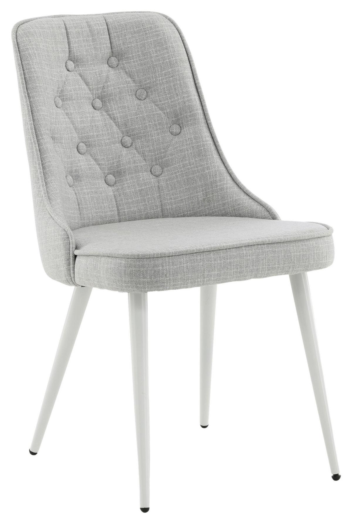 STUHL-SET VELVET DELUXE - Hellgrau/Weiß, Design, Kunststoff/Textil (50/88.5/66cm) - Livetastic