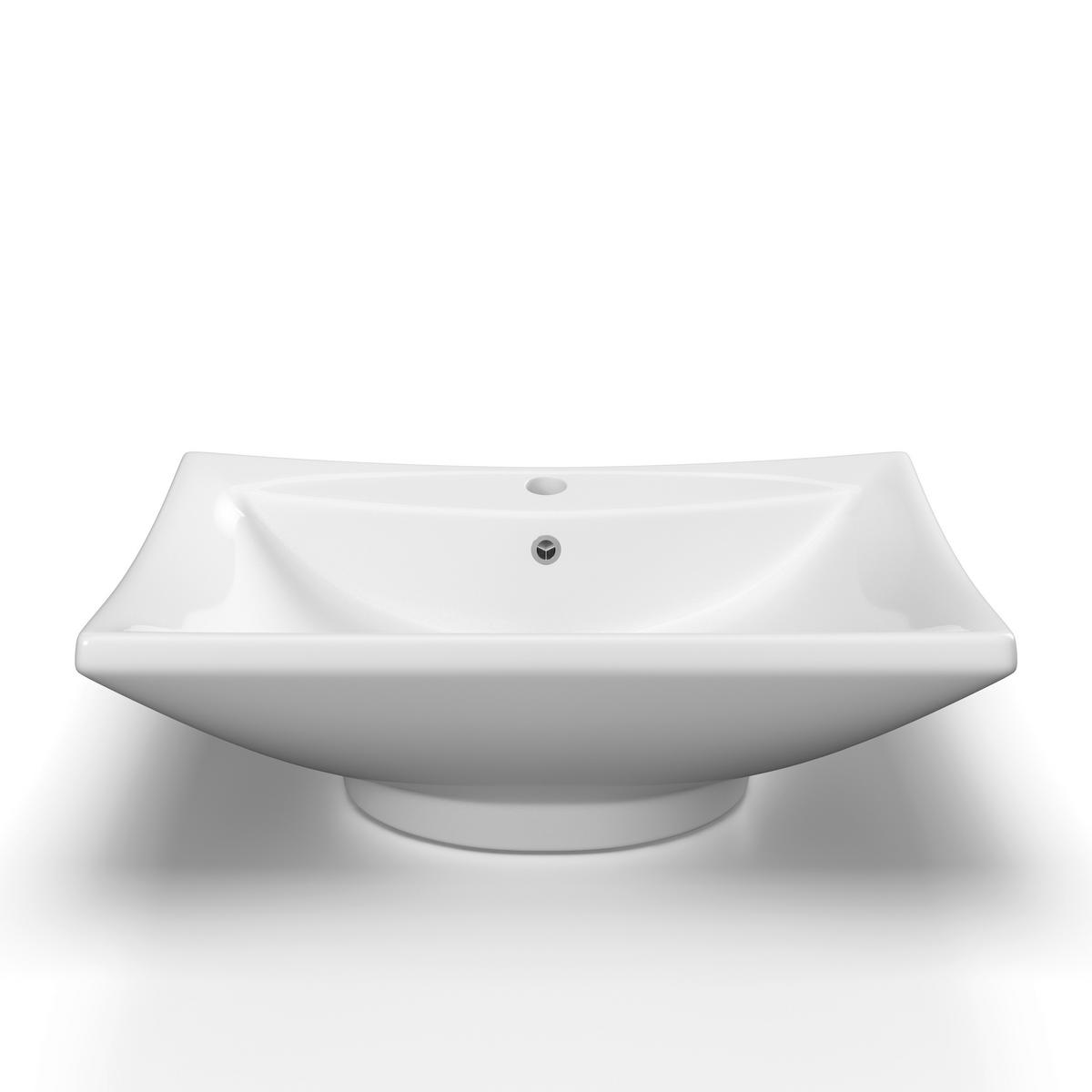 Badezimmer Martina Weiß 4-teilig - Weiß, MODERN, Glas/Holz (100/45/45cm) - Bessagi Home