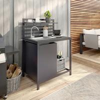 Outdoorküche Mara 3 in Anthrazit - Anthrazit, Natur, Kunststoff/Metall (90/127/61,5cm) - Mömax