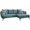 Wohnlandschaft Baggio Blau Velours - Blau/Multicolor, MODERN, Holz/Textil (277/162cm) - Livetastic