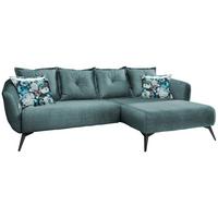 Wohnlandschaft Baggio Blau Velours - Blau/Multicolor, MODERN, Holz/Textil (277/162cm) - Livetastic