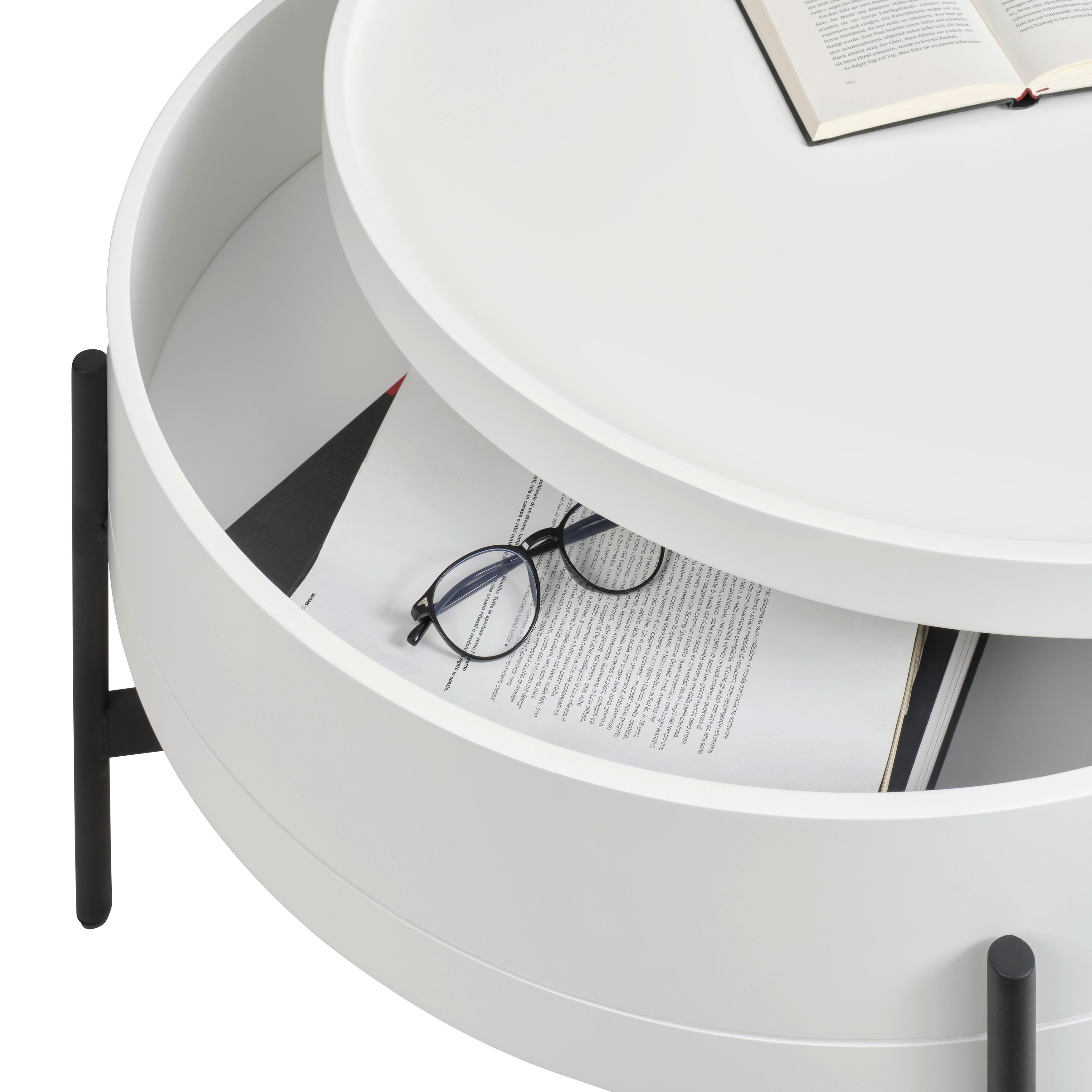 SOFFBORD MALABO - vit/svart, Modern, metall/trämaterial (80/45/80cm) - Premium Living