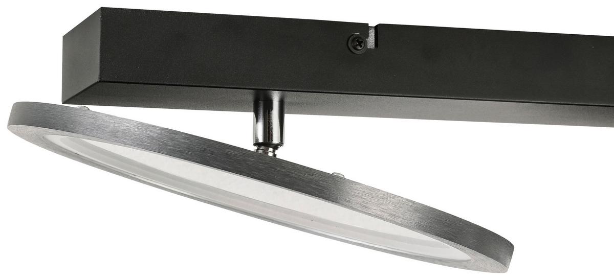 plafonnier LED max. 22,8 Watt - Graphitfarben/Schwarz, Modern, Kunststoff/Metall (51/25/8,1cm) - Modern Living