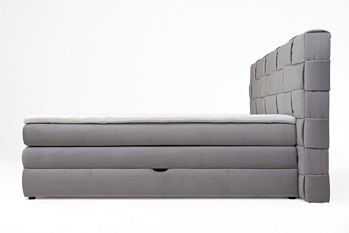 Boxspring Krevet Gusto - bež/crna, Trend, drvni materijal/drvo (160/200cm) - Premium Living