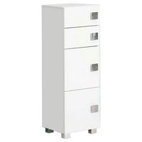 Unterschrank "Quadra" , weiß - Chromfarben/Weiß, MODERN, Holzwerkstoff/Metall (33/101,5/34,5cm) - MID.YOU