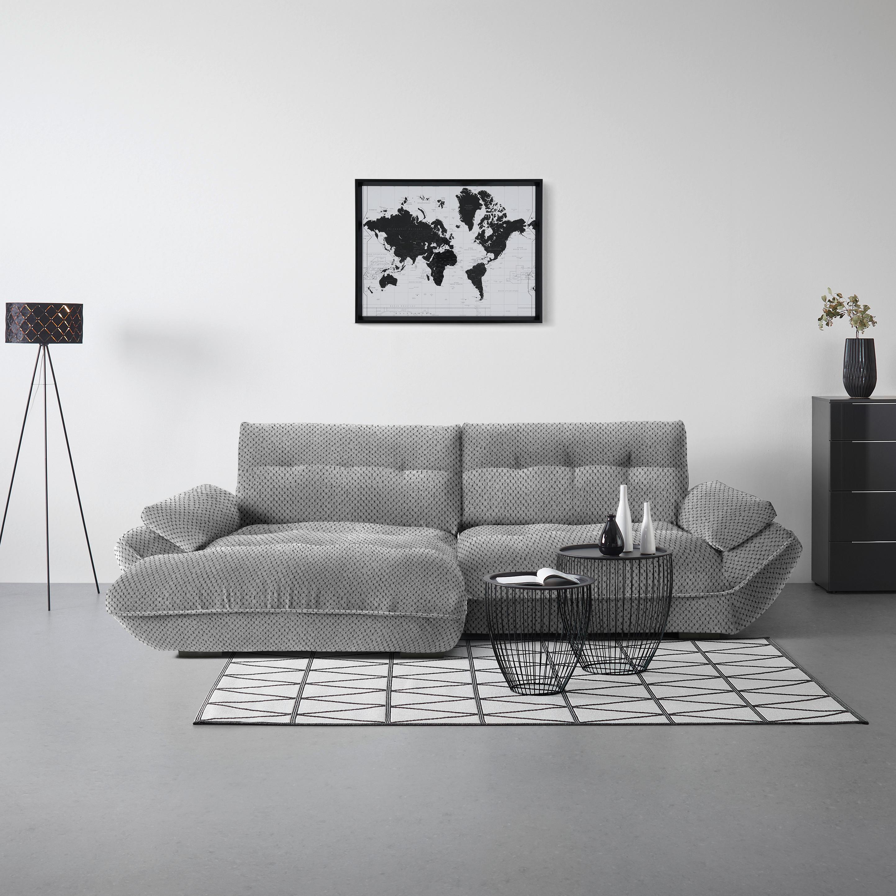 Wohnlandschaft Vivo Grau - Schwarz/Grau, MODERN, Kunststoff/Textil (179/63/317cm) - Premium Living