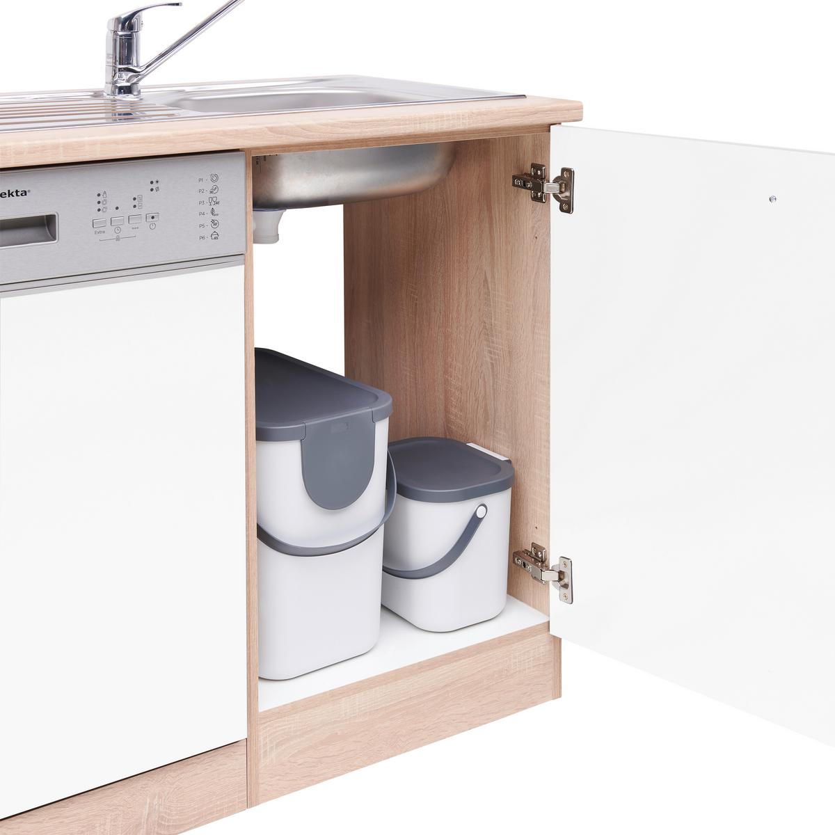 Küchenblock Economy Weiß/Eiche B: ca. 310 cm - Eichefarben/Weiß, Basics, Holzwerkstoff (310cm) - Respekta