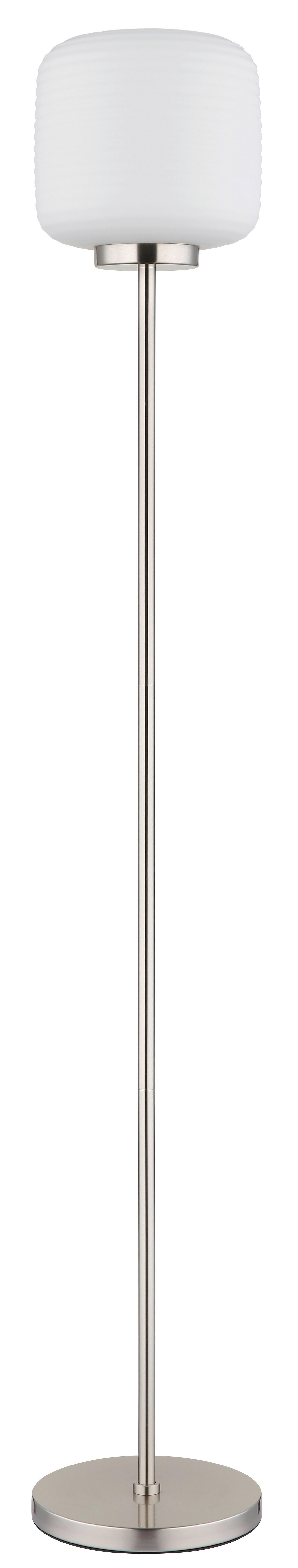STEHLEUCHTE 15772S KLADORA - Weiss/Nickelfarben, Konventionell, Glas/Metall (24/157cm) - Globo