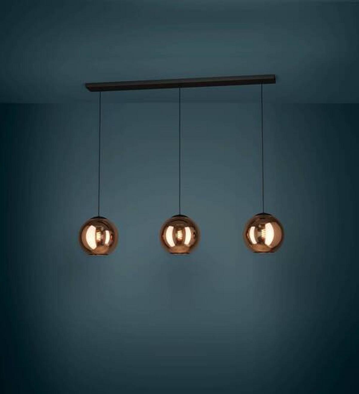 LAMPA WISZĄCA 390095 CORDOBA - kolor brązu/czarny, Design, metal/szkło (125,5/24,5/150,0cm) - Eglo